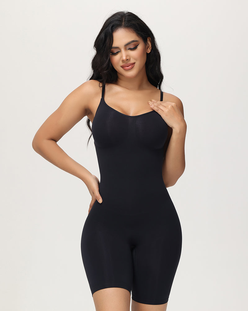 Curveshe High Elastic Adjustable Strap Bodysuit Invisible Butt Lifter Tummy Control Shapewear Open Crotch Thigh Slimmer Bodyshaper