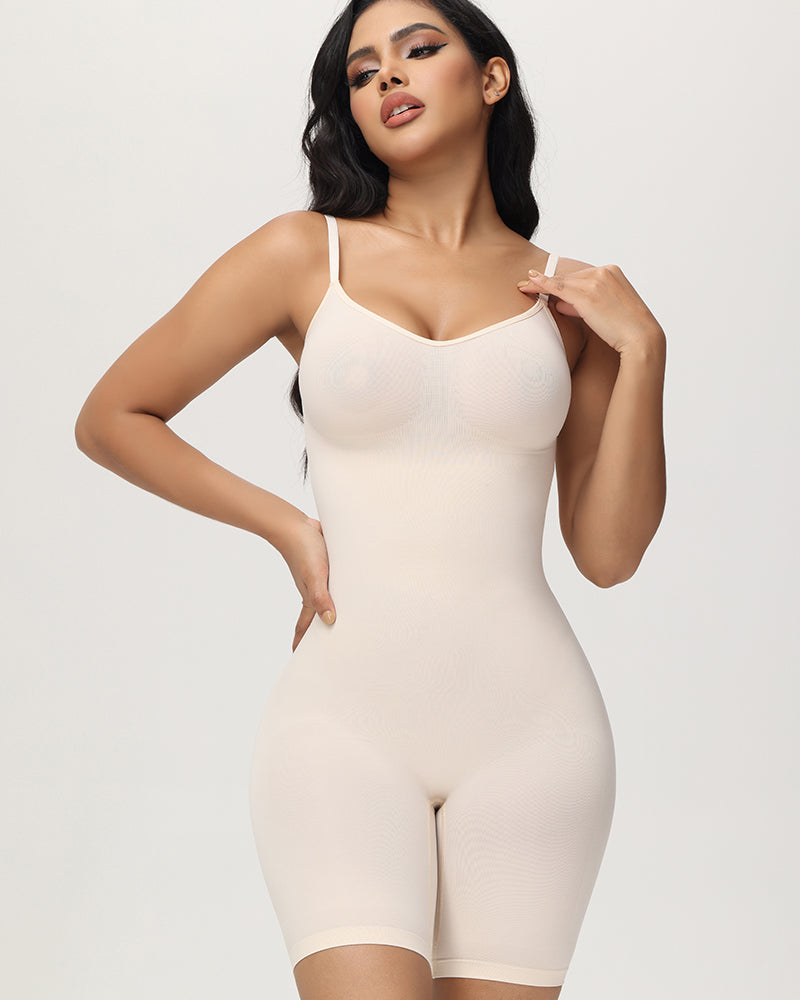 Curveshe High Elastic Adjustable Strap Bodysuit Invisible Butt Lifter Tummy Control Shapewear Open Crotch Thigh Slimmer Bodyshaper