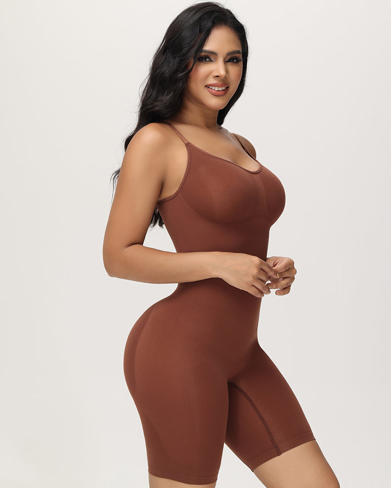 Curveshe High Elastic Adjustable Strap Bodysuit Invisible Butt Lifter Tummy Control Shapewear Open Crotch Thigh Slimmer Bodyshaper