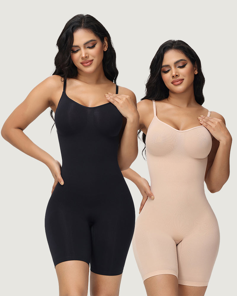 Curveshe High Elastic Adjustable Strap Bodysuit Invisible Butt Lifter Tummy Control Shapewear Open Crotch Thigh Slimmer Bodyshaper