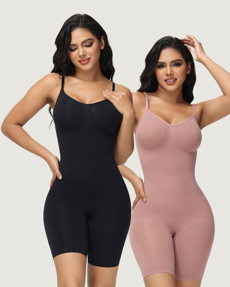 Curveshe High Elastic Adjustable Strap Bodysuit Invisible Butt Lifter Tummy Control Shapewear Open Crotch Thigh Slimmer Bodyshaper