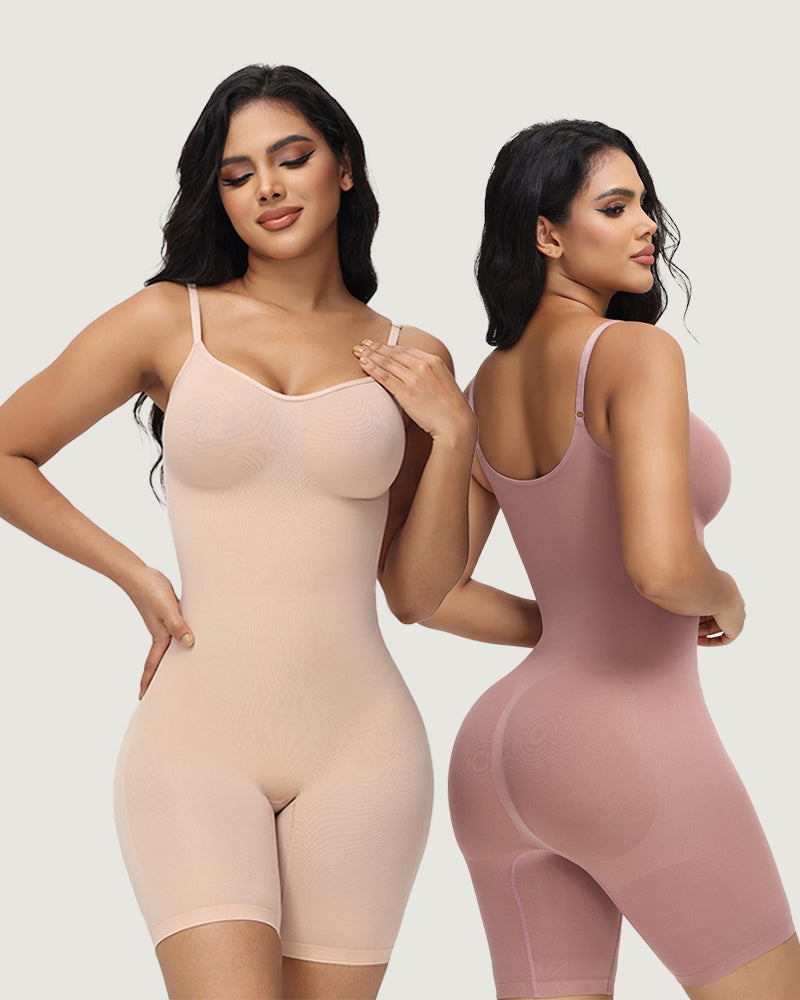 Curveshe High Elastic Adjustable Strap Bodysuit Invisible Butt Lifter Tummy Control Shapewear Open Crotch Thigh Slimmer Bodyshaper